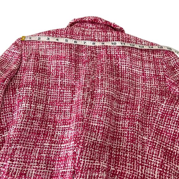 I.C.E. Pink Woven Silk Blend Suit Jacket Blazer Woman Size 6 Jewel Buttons - Picture 7 of 12